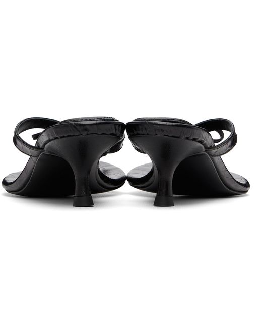 Abra Black Flip Flop Ballerina Heeled Sandals