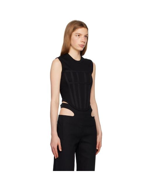 Dion Lee Black Corset Tank Top