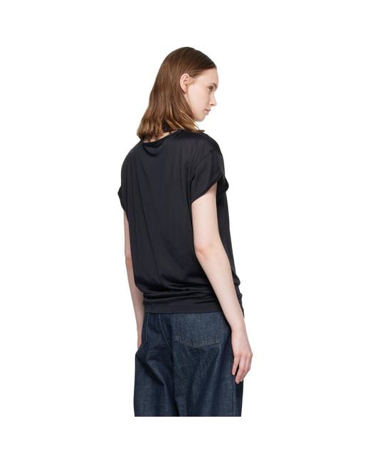 Lemaire Black Short Sleeve Foulard Top