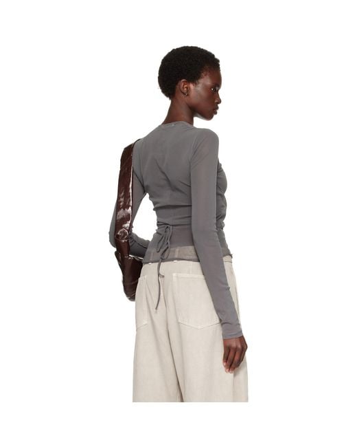 Lemaire Brown Ballerina Wrap Blouse