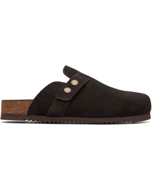 Barbour Black Bowman Suede Mule Loafers for men