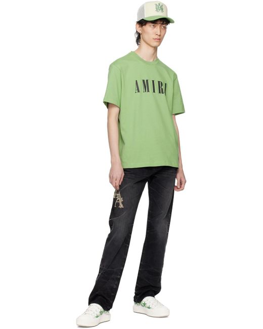メンズ Amiri ーン ボンディングロゴ Tシャツ Green