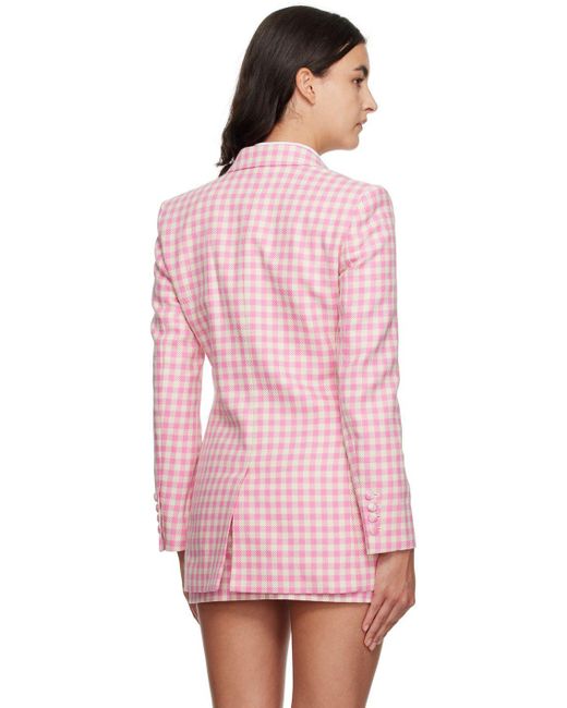Ami Paris Pink Check Blazer Lyst