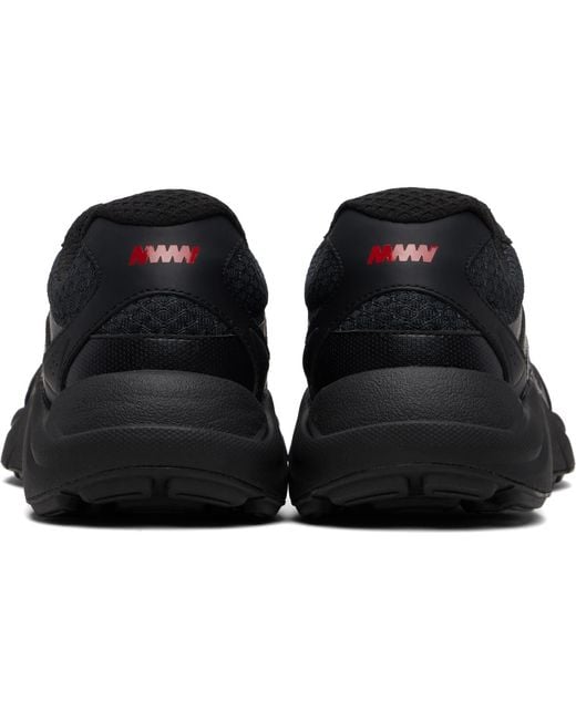 HUGO Black Jacquard Jersey Faux-Leather Sneakers for men