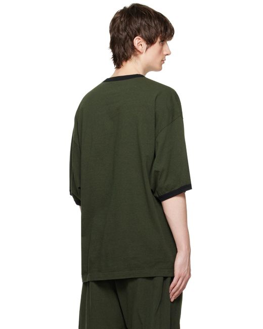Undercover Green Khaki Appliqué T-shirt for men