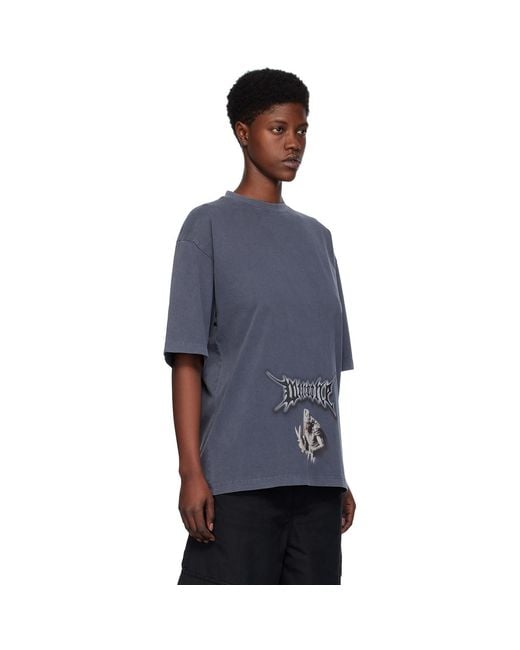 we11done Blue Vintage Monster T-Shirt