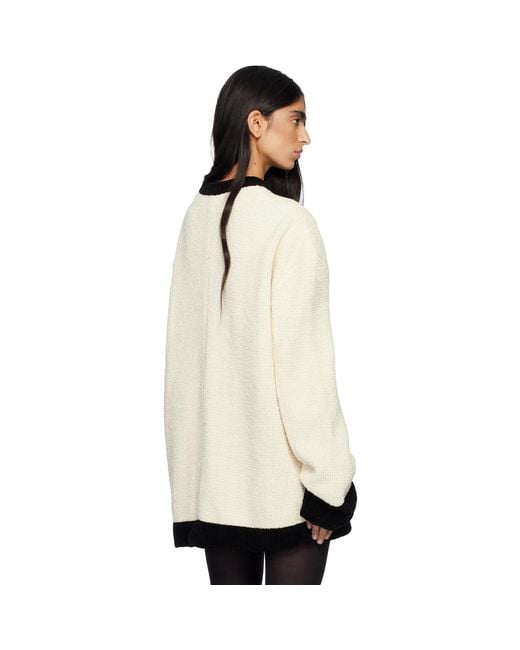 Marie Adam-Leenaerdt Natural Off- Covered Tweed Sweater