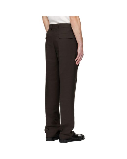 Ferragamo Black Pleated Trousers for men