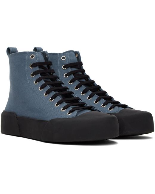 Jil Sander Black Blue High-top Sneakers for men
