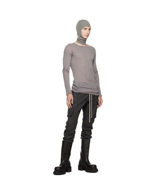 Rick Owens Gray Tower Mastodon Cut Cargo Pants for men