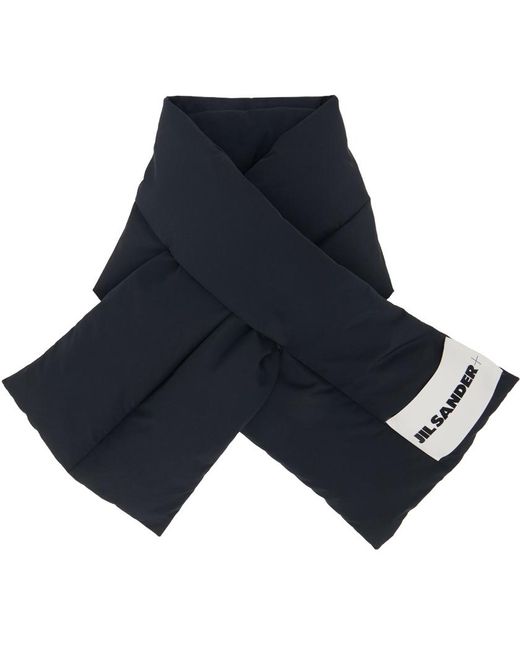 Écharpe noire rembourrée en duvet Jil Sander pour homme en coloris Blue