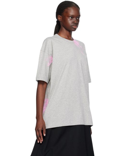 T-shirt gris à effet à éclaboussures de peinture Comme des Garçons en coloris White