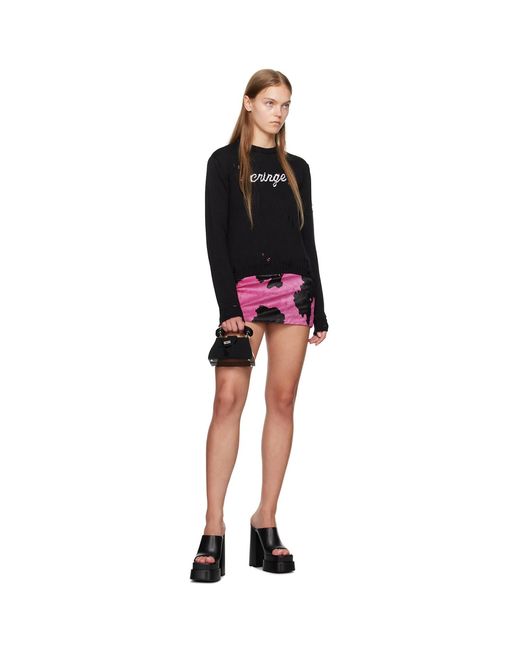 Pull 'cringe' noir Gcds en coloris Black