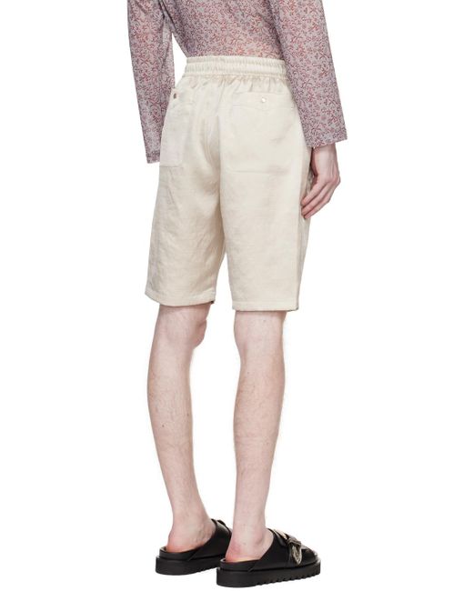 Needles Natural Off-white Cowboy Shorts for men