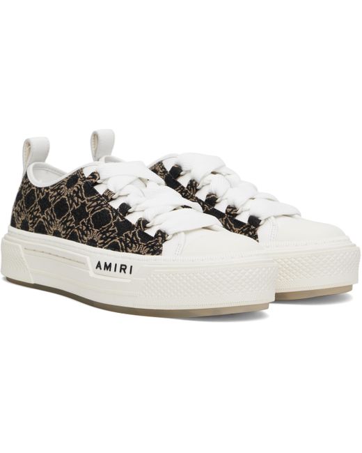 メンズ Amiri ホワイト＆ブラック Ma Quad Jacquard Court スニーカー Black