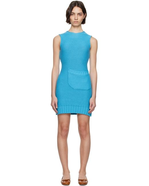 Robe Courte Shift Bleue En Tricot J.W. Anderson en coloris Blue