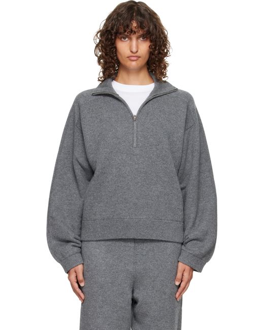 Pull Dries Gris En Cachemire À Demi-Glissière Loulou de Saison en coloris Gray