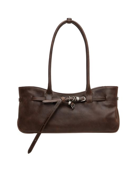 MARGE SHERWOOD Brown Leather 'Grandma' Used Shoulder Bag