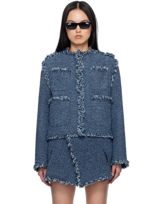 Sacai ブルー Punching Denim ジャケット ブルー | Lyst