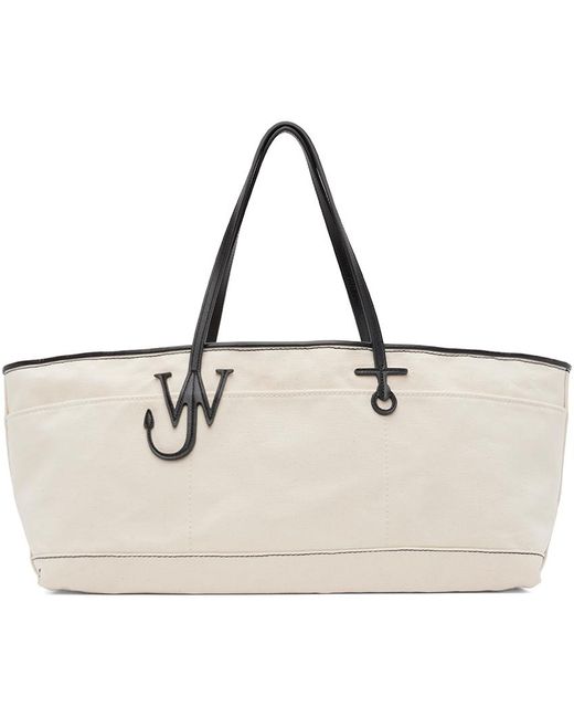 JW Anderson Off-white Stretch Anchor Canvas Tote in Black