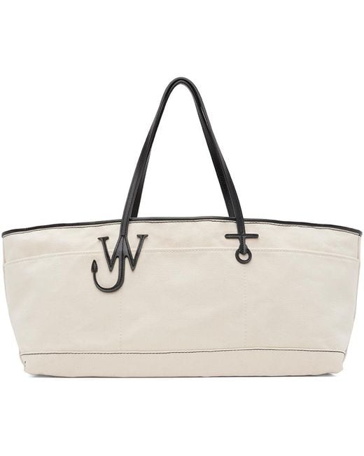 J.W. Anderson Black Off-white Stretch Anchor Canvas Tote for men