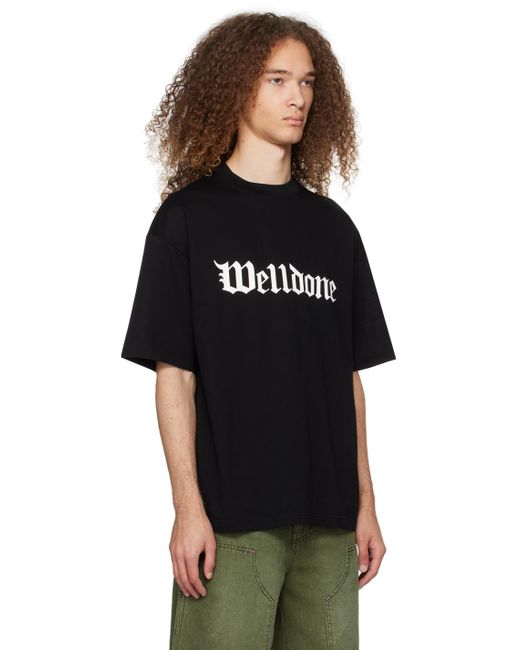 we11done Black Gothic T-shirt for men