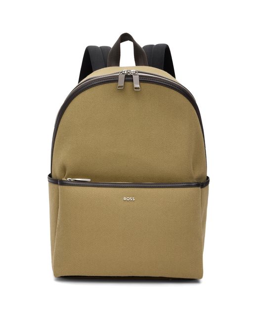 Boss Green Twill Backpack for men