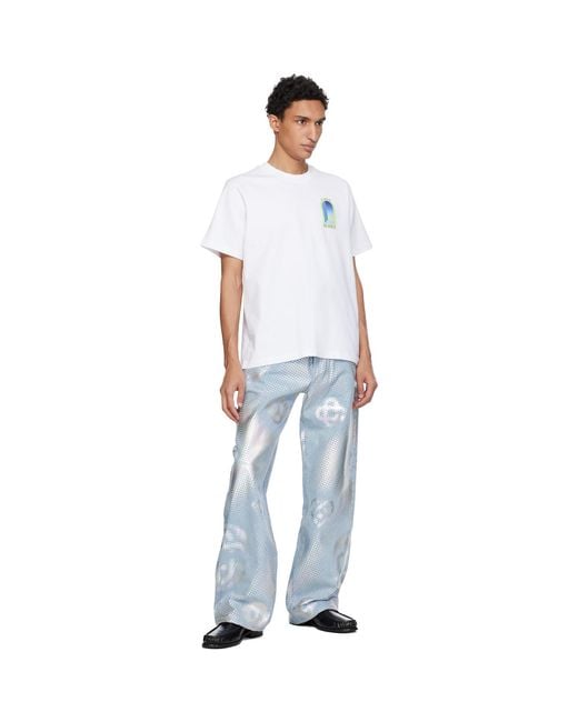 Casablanca White Arches Short Sleeve T‑Shirt for men