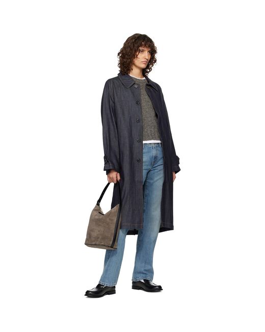 A.P.C. Black Amy Denim Mac Coat