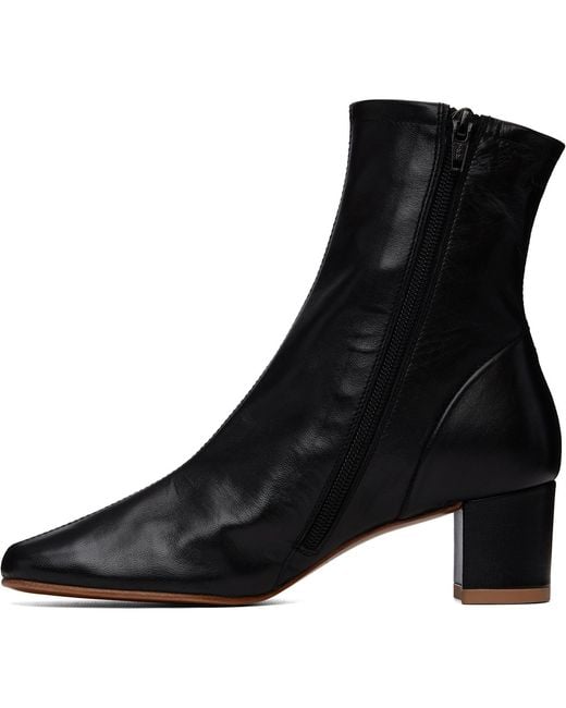 By Far Black Sofia Leather Ankle Boots