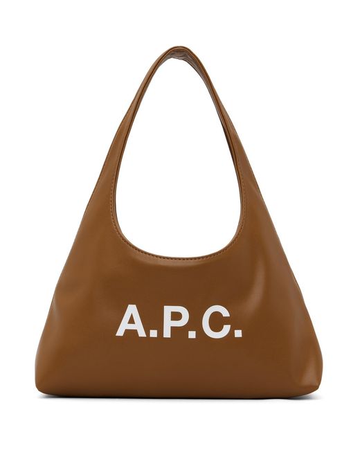 A.P.C. Brown Tan Baby Ninon Shoulder Bag