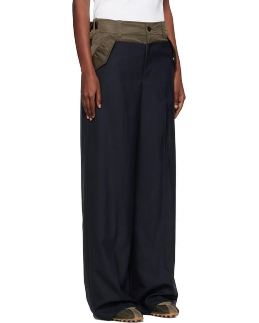 Sacai Black Khaki Suiting Mix Trousers