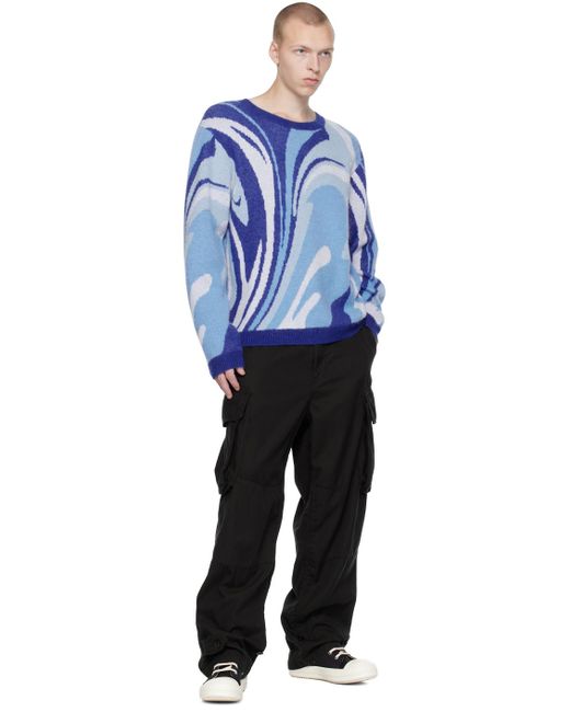 RTA Blue Graphic Sweater for men