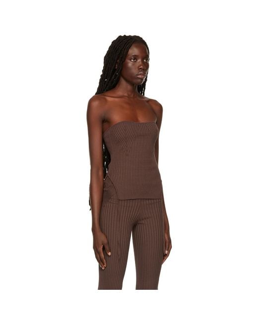 ANDREADAMO Black Brown Rib Camisole