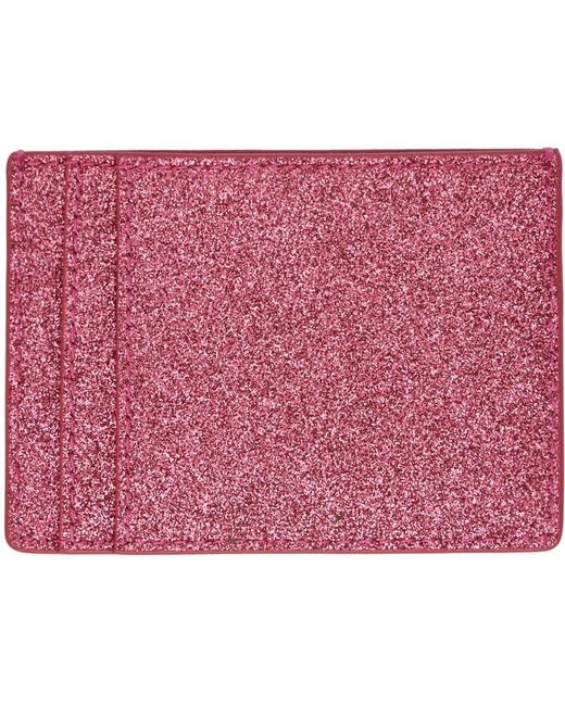 Marc Jacobs Pink 'the Galactic Glitter J Marc' Card Holder