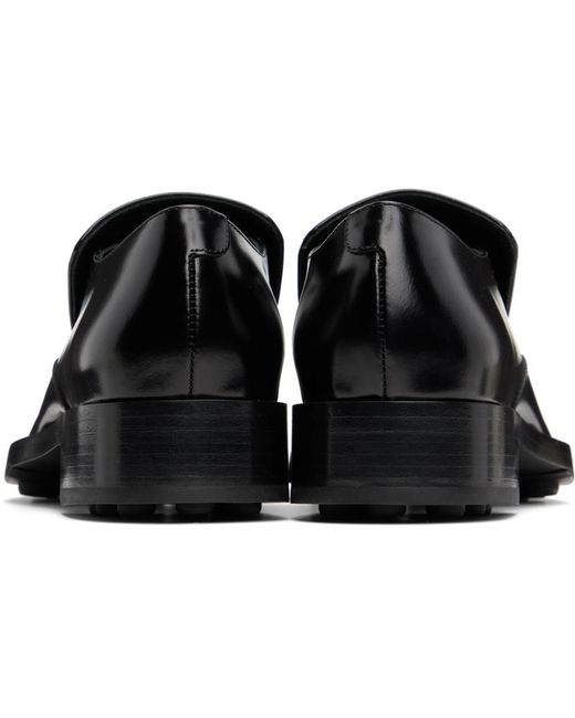 Jil Sander Black Metal Cap Loafers