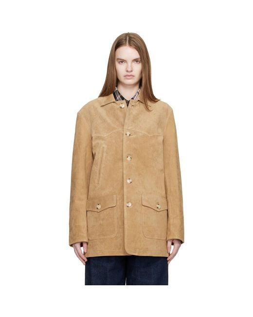 Carter Young Natural Tan Chicago Suede Jacket