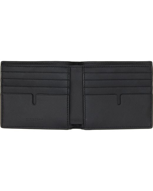Burberry Black City Check Bifold Wallet for men