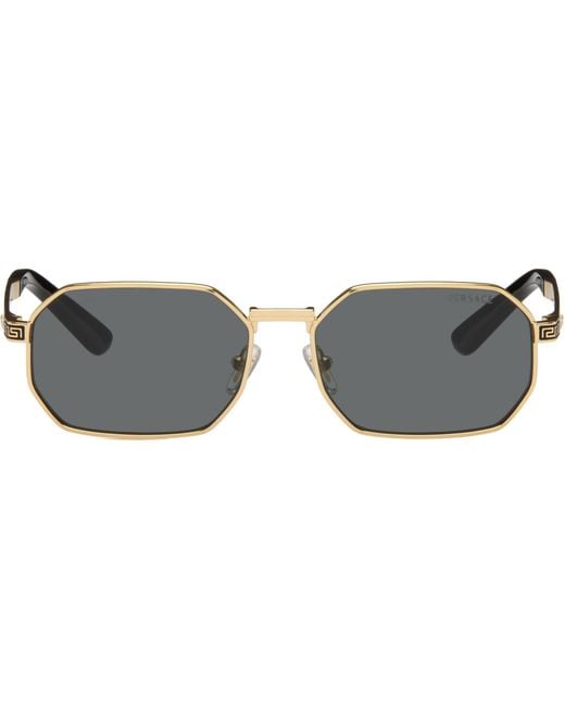 Versace Gray Greca Flow Sunglasses for men