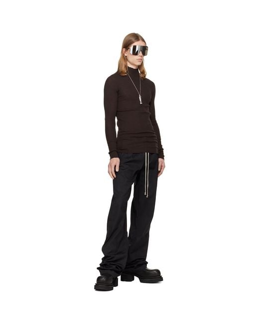 Rick Owens Black Tower Dietrich Drawstring Trousers for men