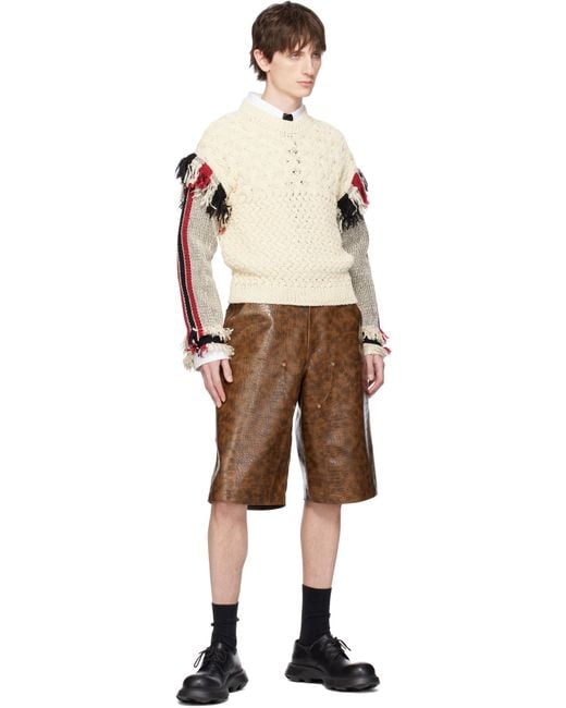 【Andersson Bell】 TASSEL SLEEVE OVERSIZED KNIT SWEATER Beige Tassel Sleeve Oversized Knit Sweater by Andersson Bell