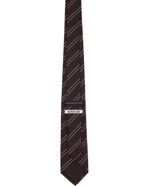 AURALEE Silk Stripe Tie in Black for Men | Lyst UK