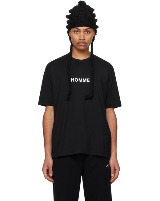 T-shirt noir à logo modifié imprimé Comme des Garçons pour homme en coloris Black