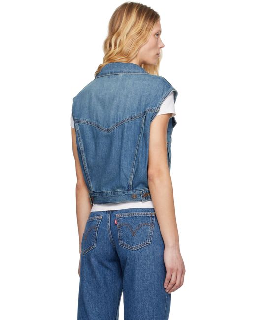 Levi's Blue Shrunken '90S Linen+ Lightweight Denim Vest
