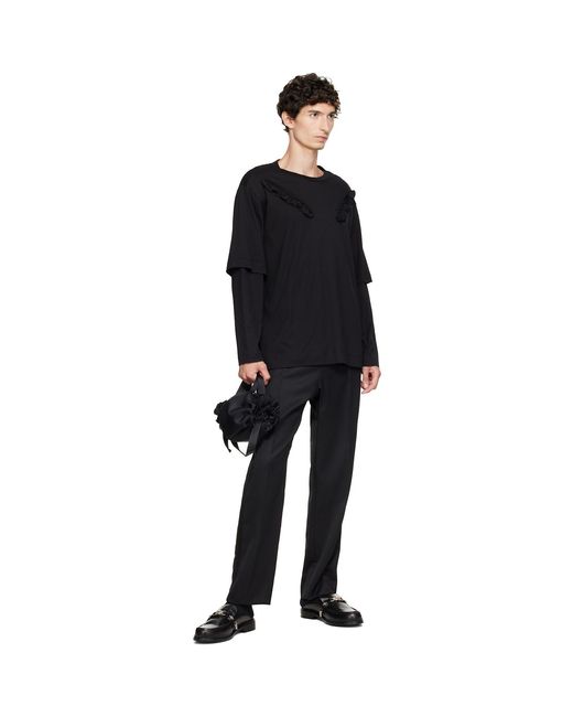Simone Rocha Black Mini Double Ribbon Rosette Bag for men