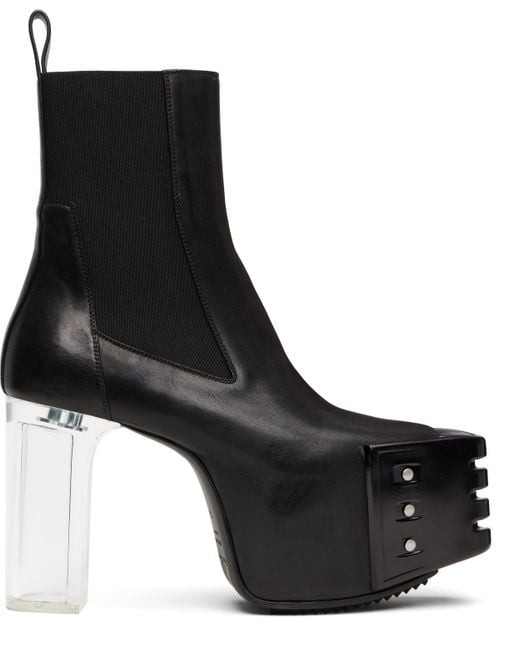 Rick Owens Black Concordians Grilled Kiss 45 Chelsea Boots for men