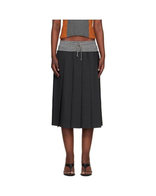 Undercover Black Up1F1603-2 Midi Skirt