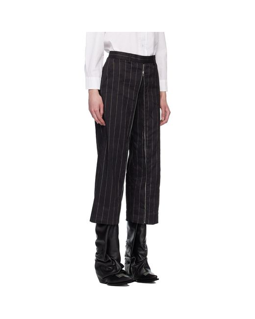R13 Black Front Zip Trousers