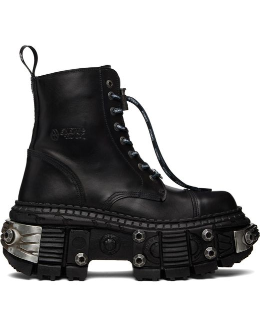 Vetements Black New Rock Edition Destroyer Boots for men