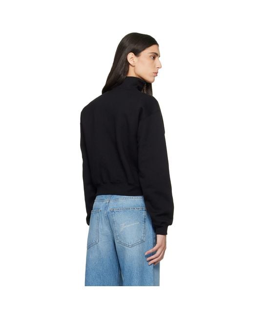 Jacquemus Black 'The Gros Grain Zipped-Rollneck' Sweatshirt